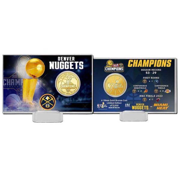 Denver Nuggets 2023 NBA Finals Champions Bronze Coin Card