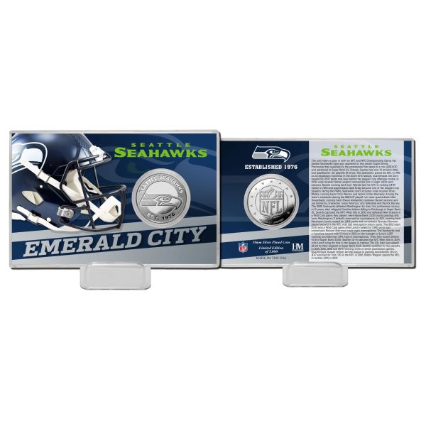 NFL Team History Silver Coin Card - Seattle Seahawks