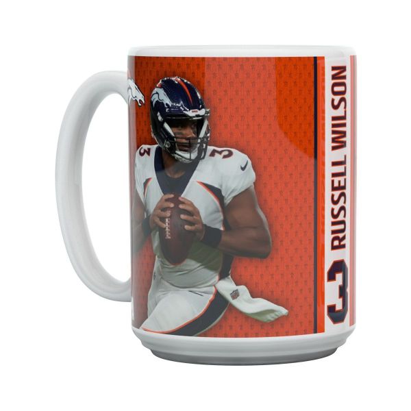 Russell Wilson MOTION Denver Broncos NFL 15oz Mug