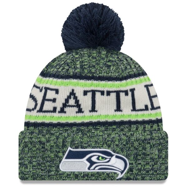 New Era NFL Sideline Bonnet d'hiver - Seattle Seahawks