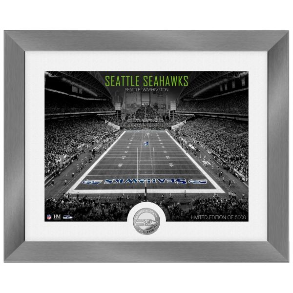 Seattle Seahawks NFL Stadion Silber Coin Bild 40x33cm