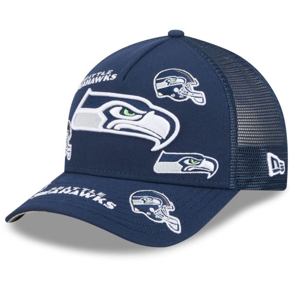 New Era 9Forty M-Crown Trucker Cap PATCHES Seattle Seahawks