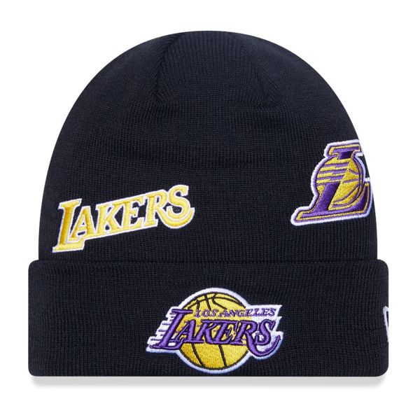 New Era Winter Cuff Beanie MULTI PATCHES Los Angeles Lakers