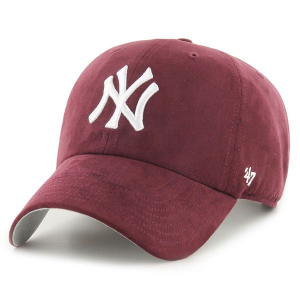 47 Brand Strapback Cap - SUEDE New York Yankees maroon