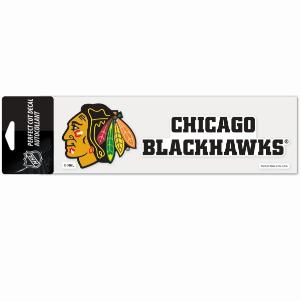 NHL Perfect Cut Aufkleber 8x25cm Chicago Blackhawks