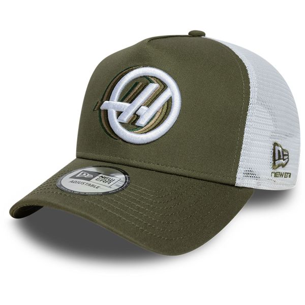 New Era A-Frame Snapback Trucker Cap - F1 HAAS oliv