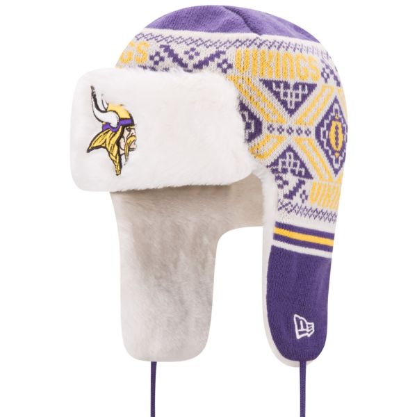 New Era Chapeau d'hiver FESTIVE TRAPPER - Minnesota Vikings