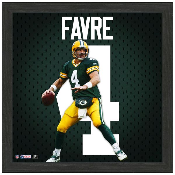Brett Favre Green Bay Packers Impact Jersey Frame Bild