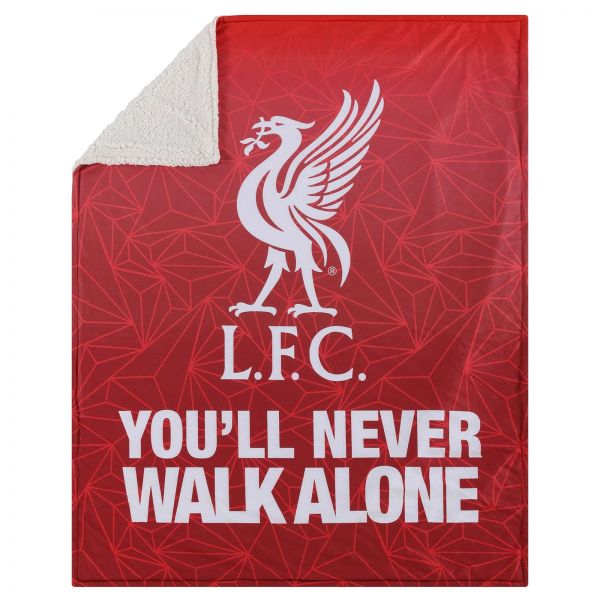 Liverpool FC EPL Slogan Sherpa Plüschdecke
