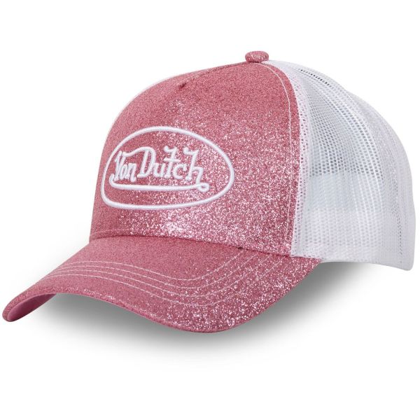 Von Dutch Damen Mesh Trucker Cap - GLITTER pink