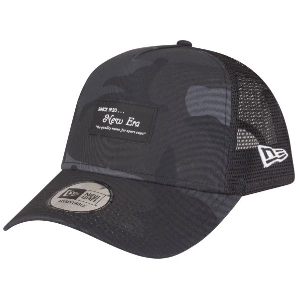 New Era Adjustable A-Frame Trucker Cap - BRAND LOGO PATCH