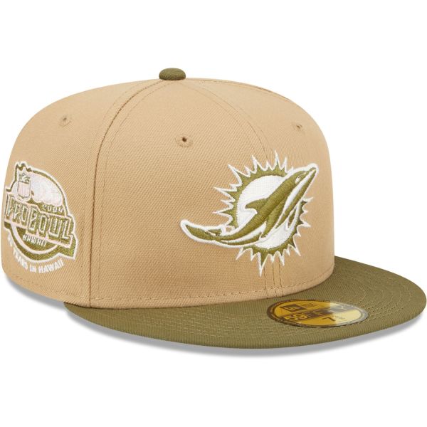 New Era 59Fifty Fitted Cap - SIDEPATCH Miami Dolphins camel