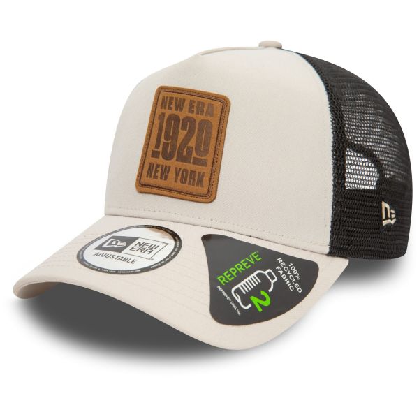 New Era Repreve A-Frame Trucker Cap - BRAND PATCH stone