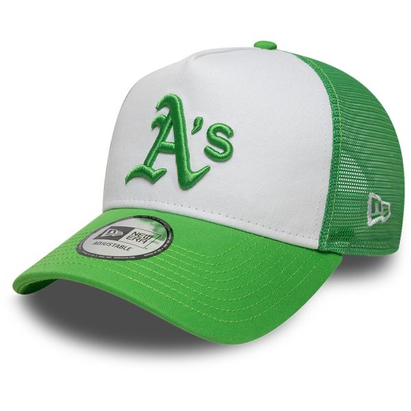 New Era A-Frame Mesh Trucker Cap - Oakland Athletics lime