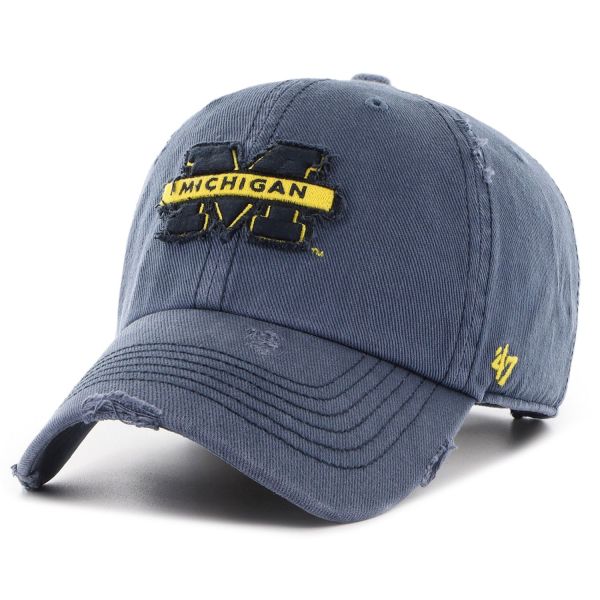 47 Brand Strapback Cap - WEATHERED Michigan Wolverines navy