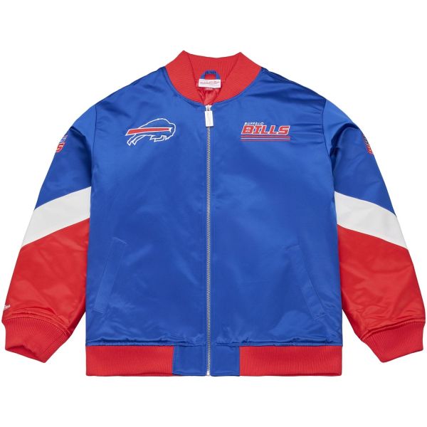 M&N Midweight Satin Bomber Jacke Buffalo Bills