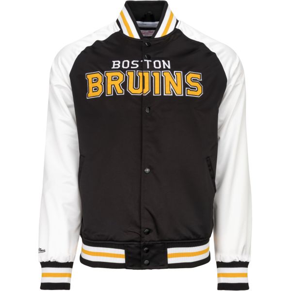M&N Primetime Lightweight Satin Jacket - Boston Bruins