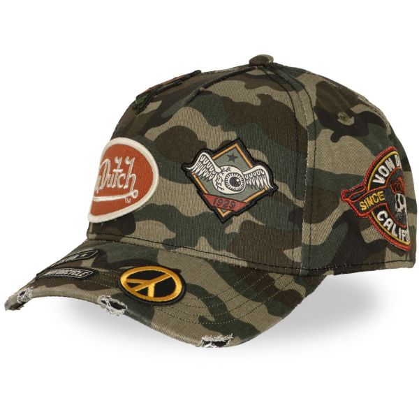 Von Dutch Trucker Snapback Cap - PATCHES wood camo