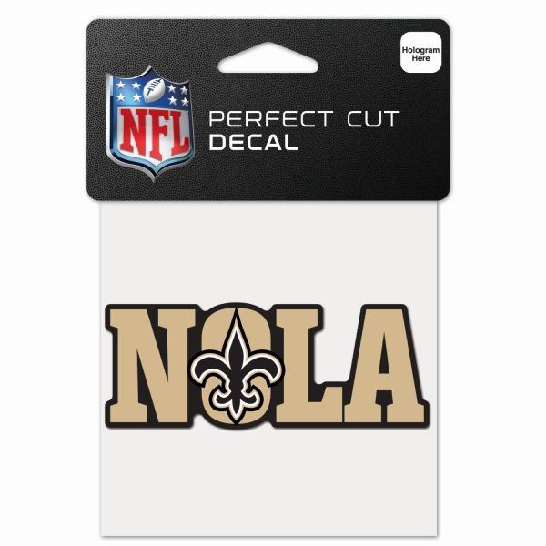 NFL Perfect Cut 10x10cm Aufkleber New Orleans Saints SLOGAN