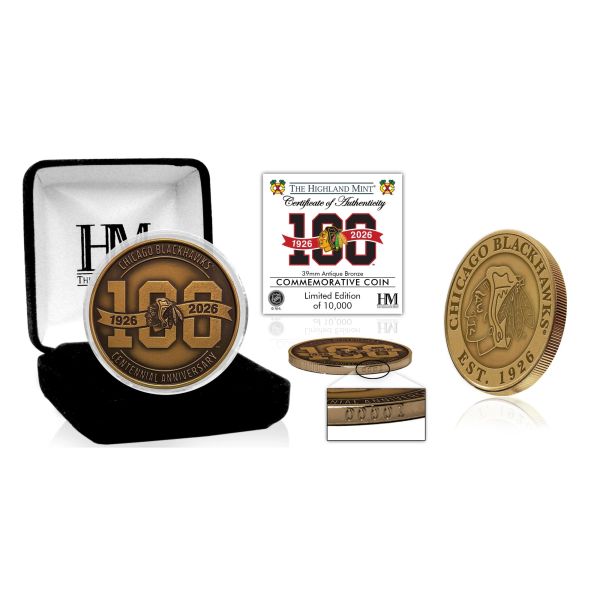 Chicago Blackhawks NHL 100th Anniversary Münze Antique
