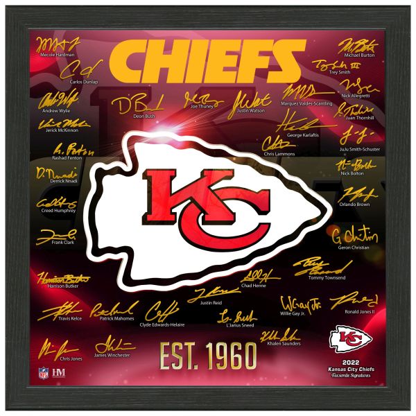 Kansas City Chiefs NFL Signature Logo Bild 33x33cm