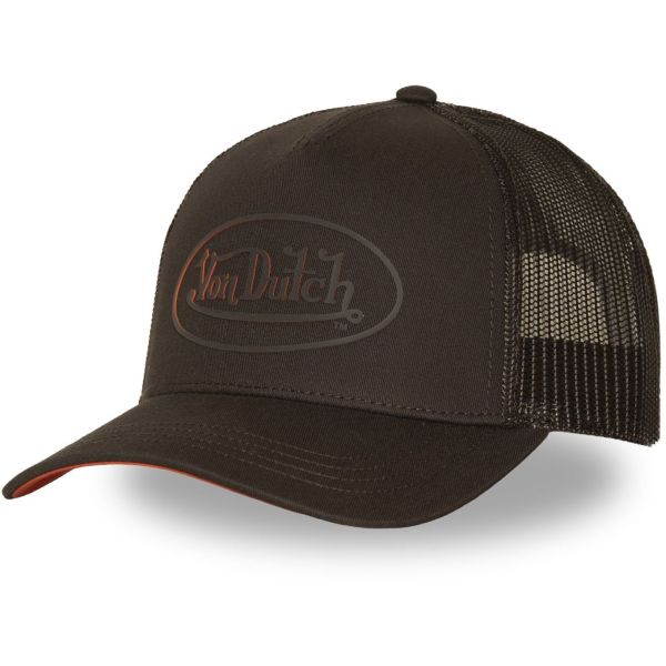 Von Dutch Trucker Mesh Snapback Cap - RUBBER PATCH braun
