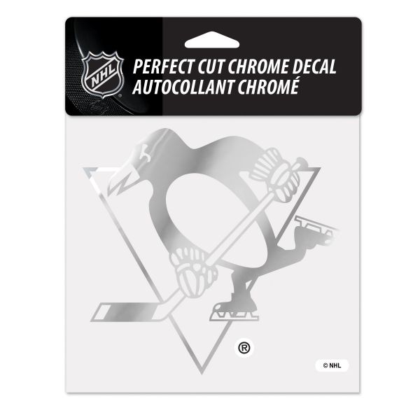 NHL Decal Sticker 15x15cm - CHROME Pittsburgh Penguins