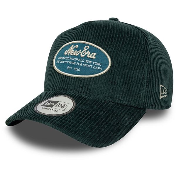 New Era A-Frame CORD Trucker Cap - BRAND PATCH green