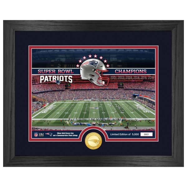 New England Patriots NFL Stadion Golden Coin Bild 40x33cm