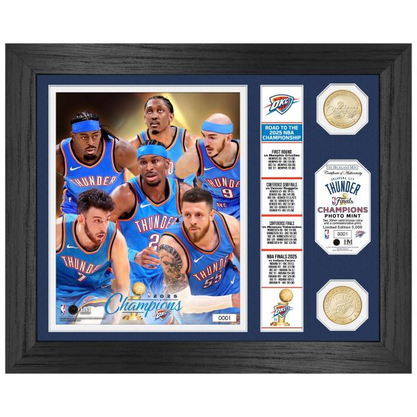 Oklahoma City Thunder 2025 NBA Champions Banner Photo Mint