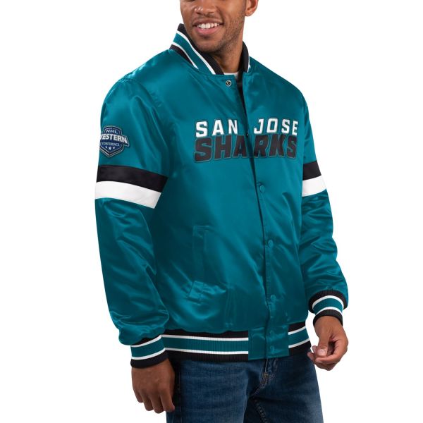 STARTER NHL San Jose Sharks HOMEGAME Varsity Satin Jacket