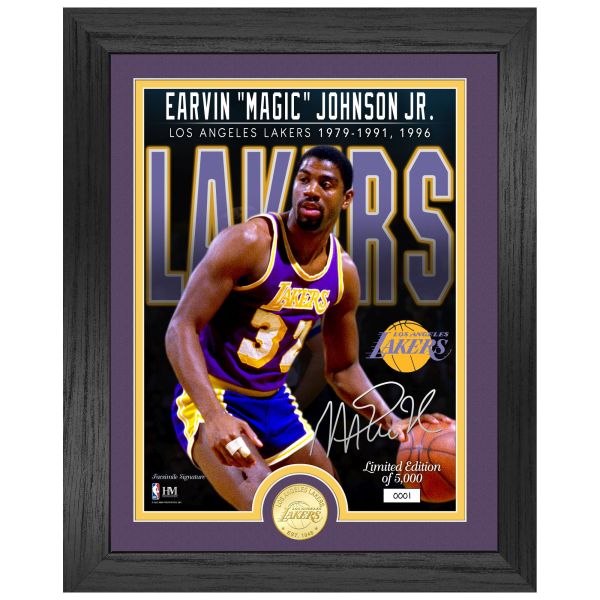 Magic Johnson Los Angeles Lakers Signature Coin Photo Mint