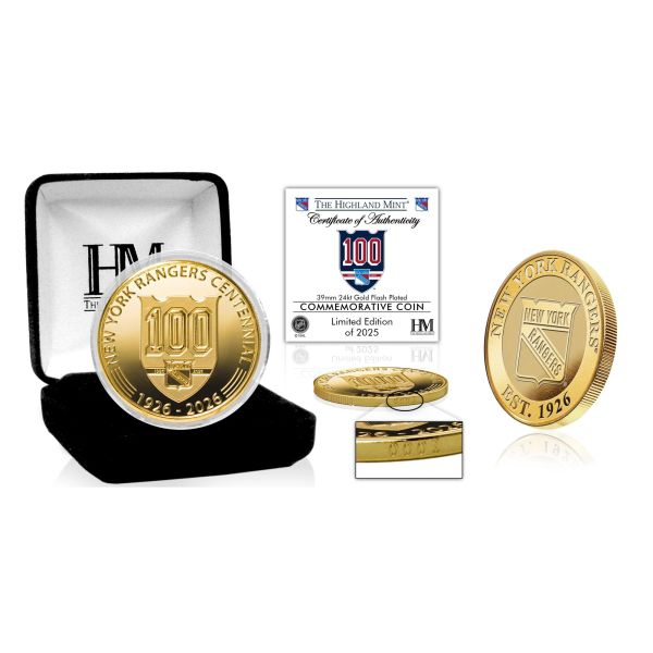 New York Rangers NHL 100th Anniversary Coin (39mm) gold