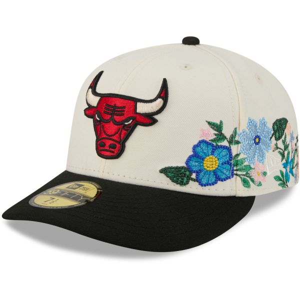 New Era 59Fifty Fitted Cap - FLORAL Chicago Bulls beige