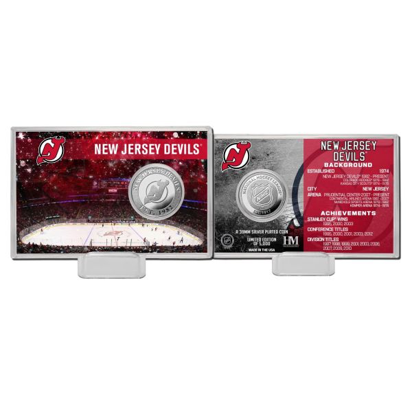 NHL Team History Silver Coin Card - New Jersey Devils