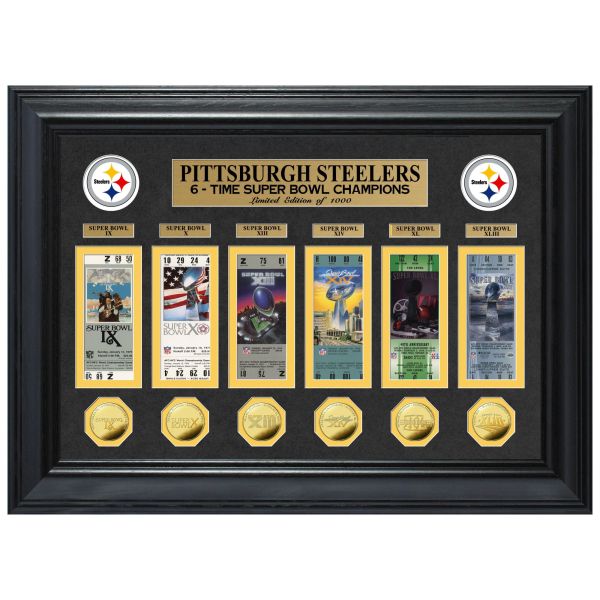 Pittsburgh Steelers Super Bowl Deluxe Gold Coin Ticket Frame
