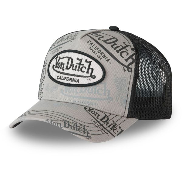 Von Dutch Trucker Mesh Snapback Cap - CAFE PATCH grau