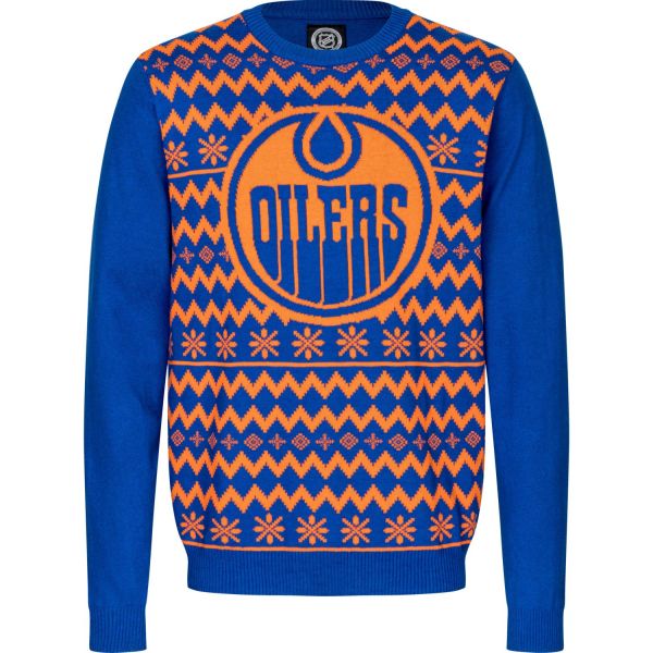 NFL Winter Ugly Sweater XMAS Knit Pullover Edmonton Oilers