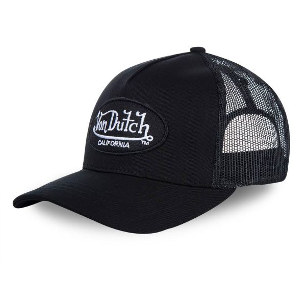 Von Dutch Trucker Mesh Strapback Cap - OVAL PATCH schwarz