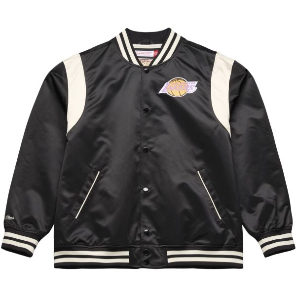 M&N Lightweight Satin Varsity Veste - Los Angeles Lakers