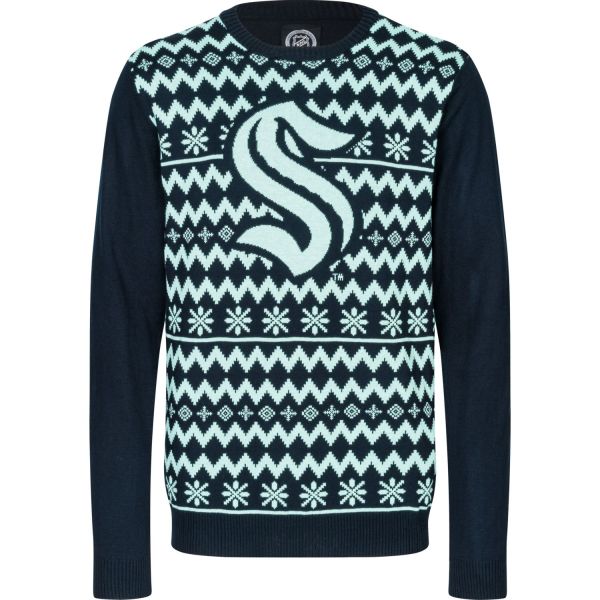NFL Winter Ugly Sweater XMAS Knit Pullover Seattle Kraken