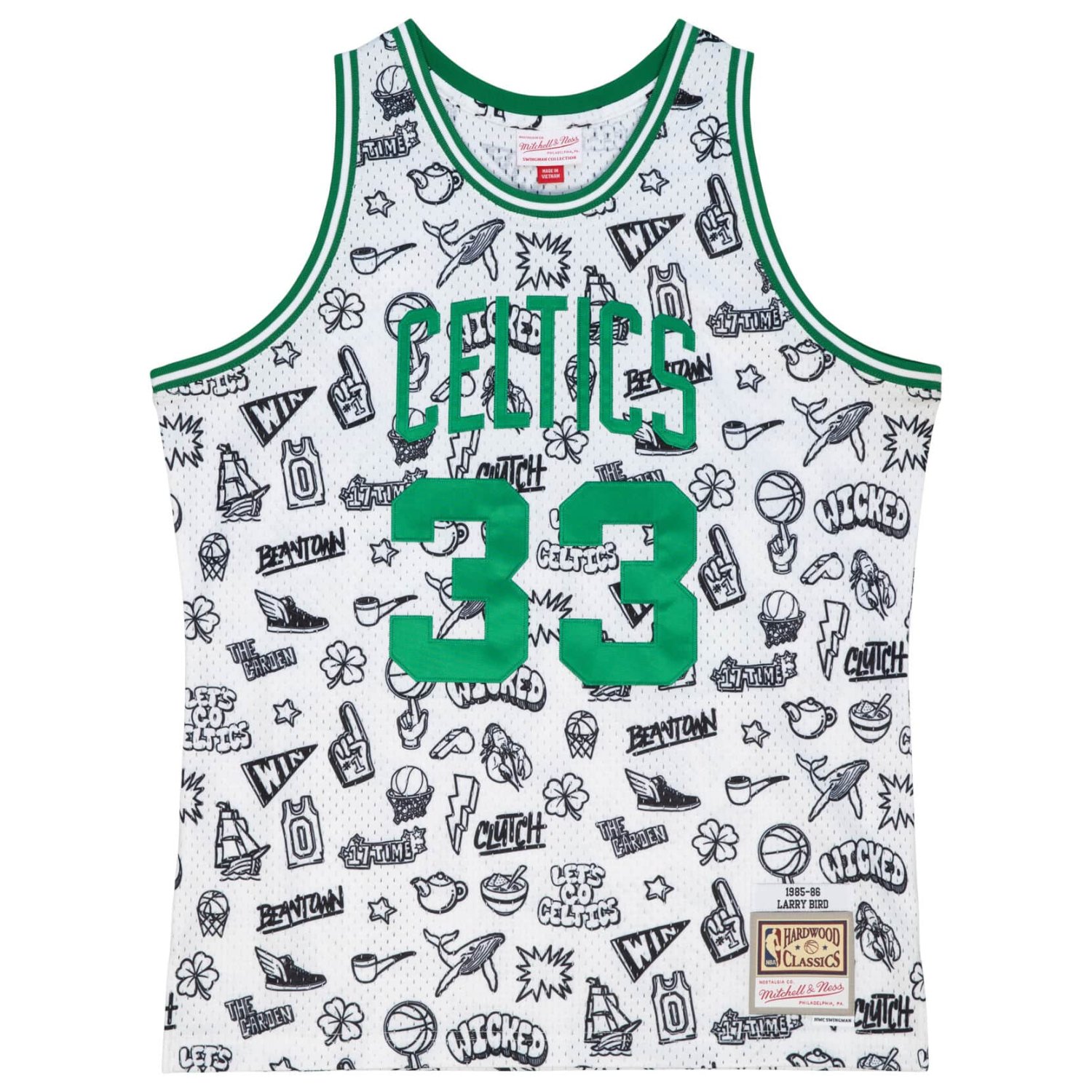 BCE M&N DOODLE Swingman Mesh Jersey Boston Celtics 