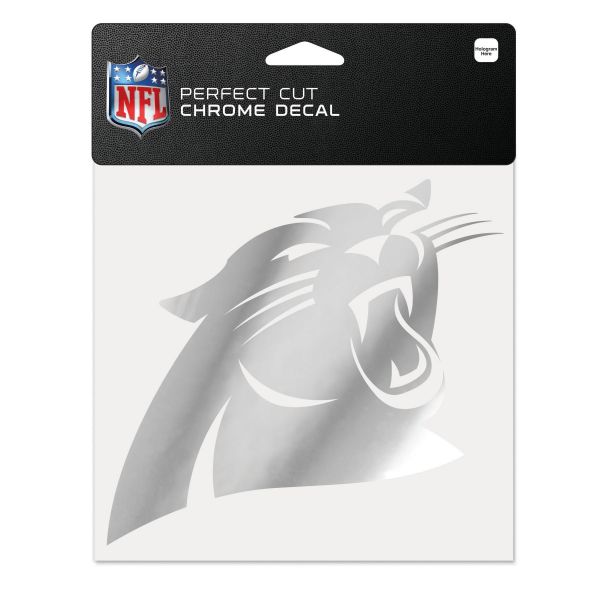NFL Decal Sticker 15x15cm - CHROME Carolina Panthers