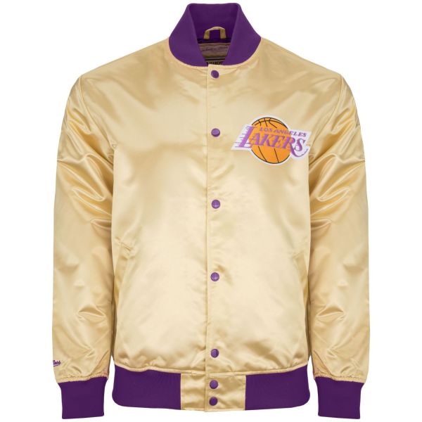 M&N Lightweight Satin Veste - Los Angeles Lakers gold