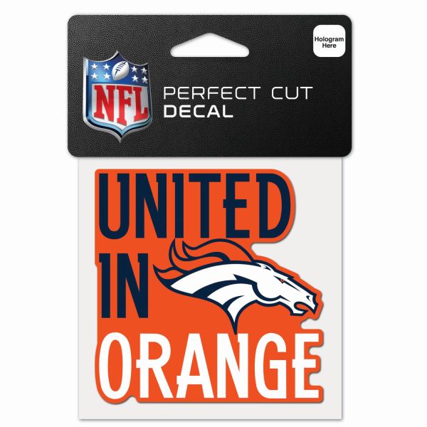 NFL Perfect Cut 10x10cm Autocollant Denver Broncos SLOGAN