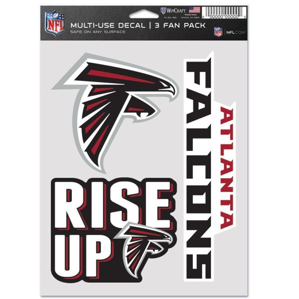NFL Lot de 3 Autocollants 20x15cm - Atlanta Falcons