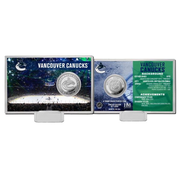 NHL Team History Silver Coin Card - Vancouver Canucks