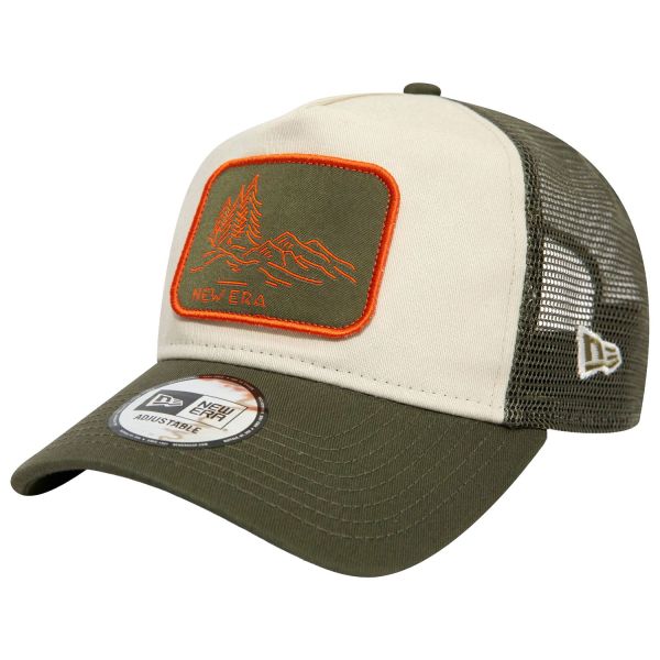 New Era A-Frame Mesh Trucker Cap - OUTDOOR PATCH olive
