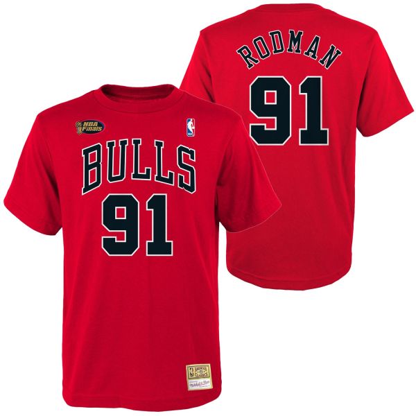 Mitchell & Ness Shirt - Chicago Bulls Dennis Rodman rouge