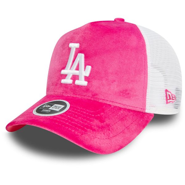 New Era Trucker Damen Cap - VELOUR Los Angeles Dodgers pink